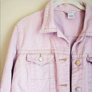 Vintage light purple oversized denim jacket